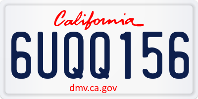 CA license plate 6UQQ156
