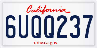 CA license plate 6UQQ237