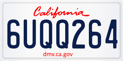 CA license plate 6UQQ264