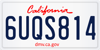 CA license plate 6UQS814