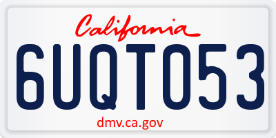 CA license plate 6UQT053