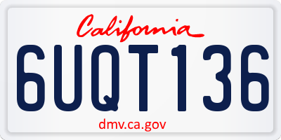 CA license plate 6UQT136