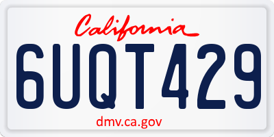 CA license plate 6UQT429
