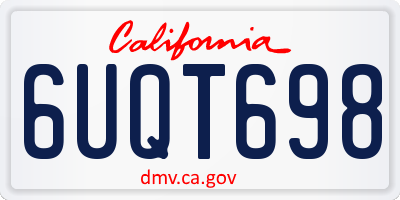 CA license plate 6UQT698