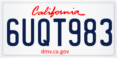 CA license plate 6UQT983