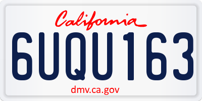 CA license plate 6UQU163