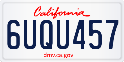 CA license plate 6UQU457