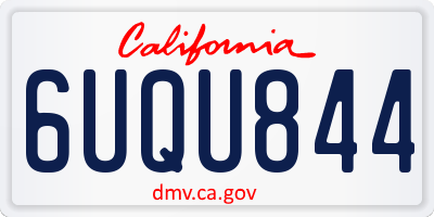 CA license plate 6UQU844
