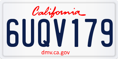 CA license plate 6UQV179