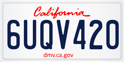CA license plate 6UQV420