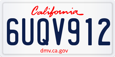 CA license plate 6UQV912