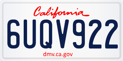 CA license plate 6UQV922
