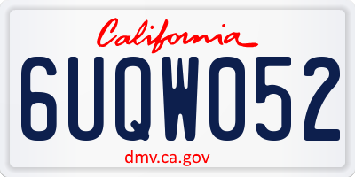 CA license plate 6UQW052