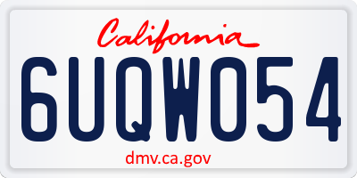 CA license plate 6UQW054