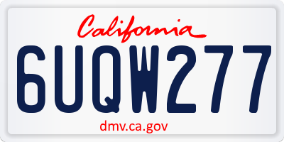CA license plate 6UQW277
