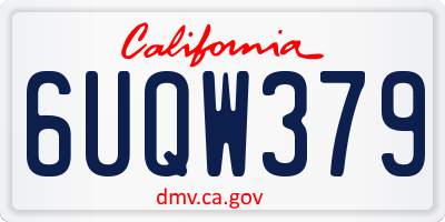 CA license plate 6UQW379