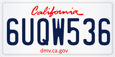 CA license plate 6UQW536