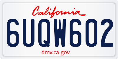 CA license plate 6UQW602