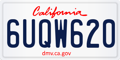 CA license plate 6UQW620
