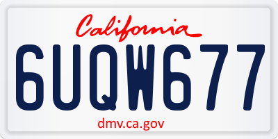 CA license plate 6UQW677