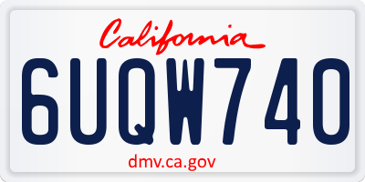 CA license plate 6UQW740