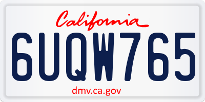 CA license plate 6UQW765