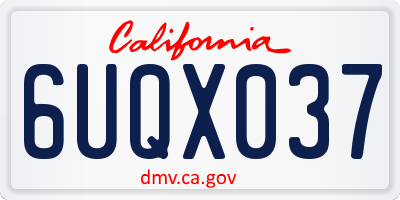 CA license plate 6UQX037