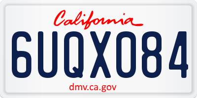 CA license plate 6UQX084