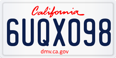 CA license plate 6UQX098