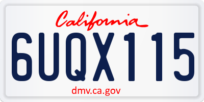 CA license plate 6UQX115