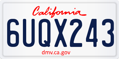 CA license plate 6UQX243