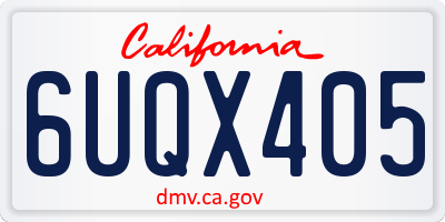 CA license plate 6UQX405