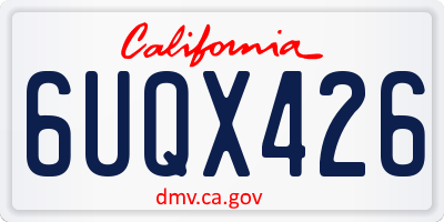 CA license plate 6UQX426