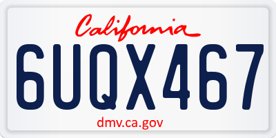 CA license plate 6UQX467