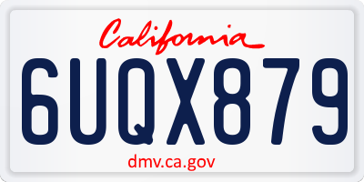 CA license plate 6UQX879