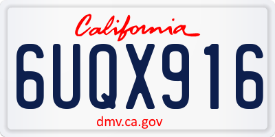 CA license plate 6UQX916