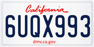 CA license plate 6UQX993