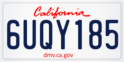 CA license plate 6UQY185