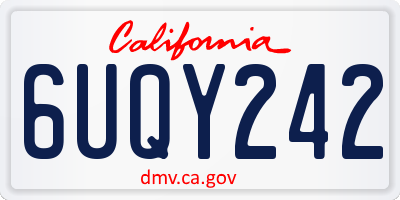 CA license plate 6UQY242