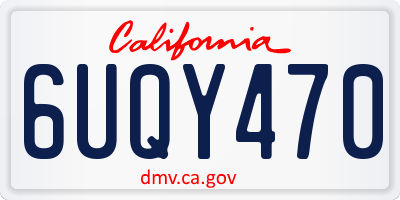 CA license plate 6UQY470