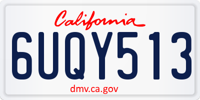 CA license plate 6UQY513