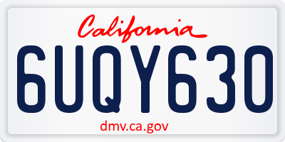 CA license plate 6UQY630