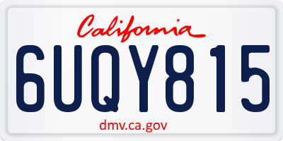 CA license plate 6UQY815
