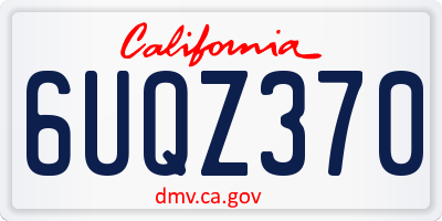CA license plate 6UQZ370