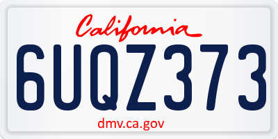 CA license plate 6UQZ373