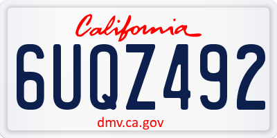 CA license plate 6UQZ492