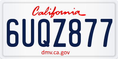 CA license plate 6UQZ877