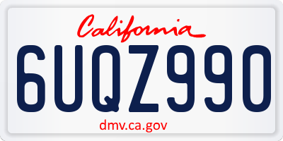 CA license plate 6UQZ990