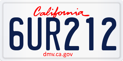 CA license plate 6UR212