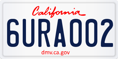CA license plate 6URA002